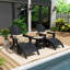 Chaise Adirondack pliante en plastique avec repose-pieds et table Arrlo-88432475