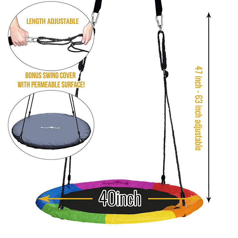 Royal Oak 40'' Rainbow Saucer Swing with Flags