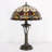 Tiffany Table Lamp Red Amber Stained Glass Desk Lamp 16X16X24 Inches Tulip Flower Style Reading Light