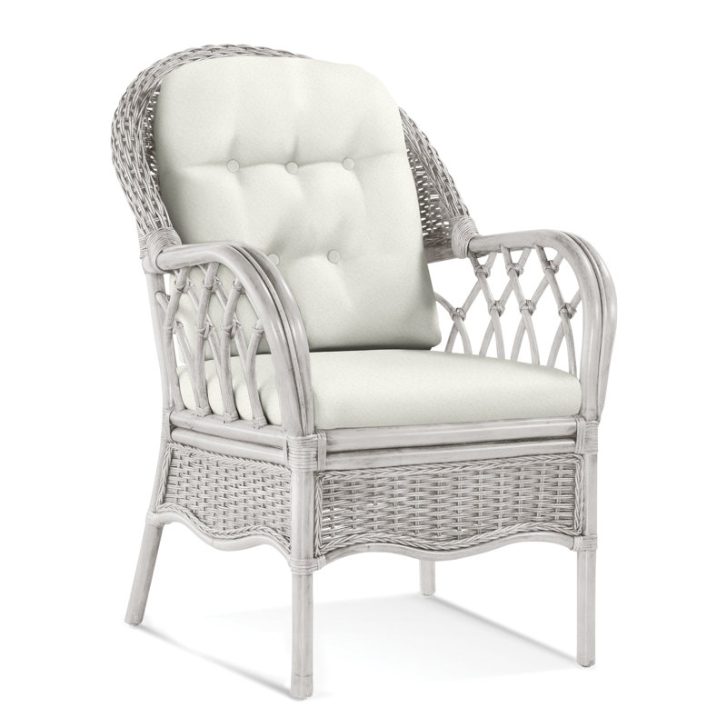 Everglade Upholstered Arm Chair, Gray Sugar Performance; 0863-84, Antique Frost White
