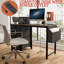 Bureau de 47,3 po avec 3 tiroirs pliables, poche latérale, prise de courant, base en forme de H et