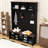 Rustic 4-in-1 Hall Tree with Bench, Shelves, 6 Hooks, Umbrella Rack and Shoe Organizer-570254928