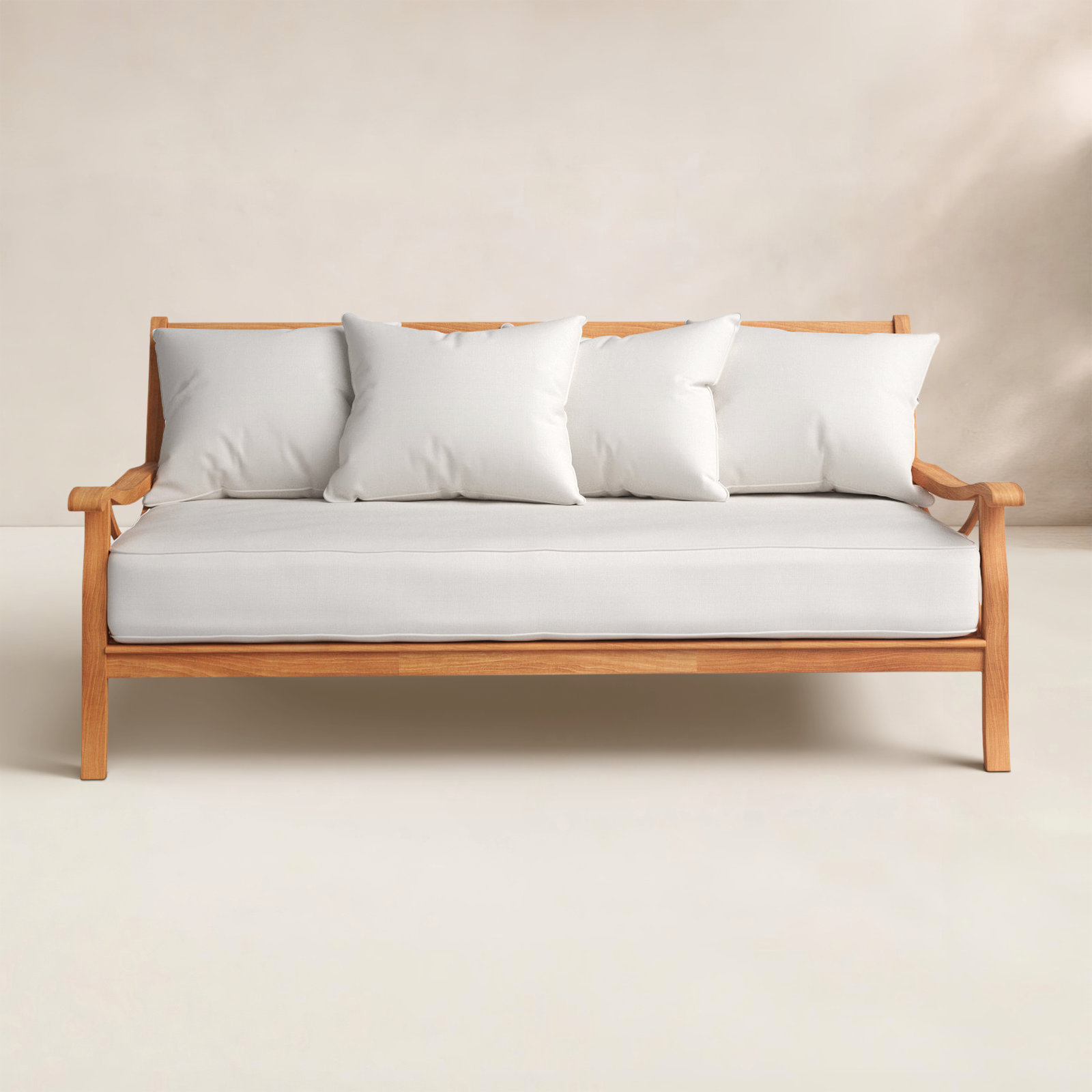 Brunswick 79" Teak Patio Daybed, Beige