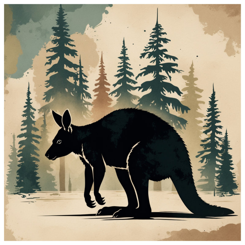 Édredon Kangaroo Silhouette Forest, Très grand lit