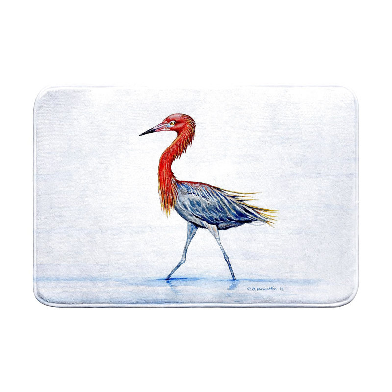 Reddish Egret Bath Mat, Single - 24" L x 36" W