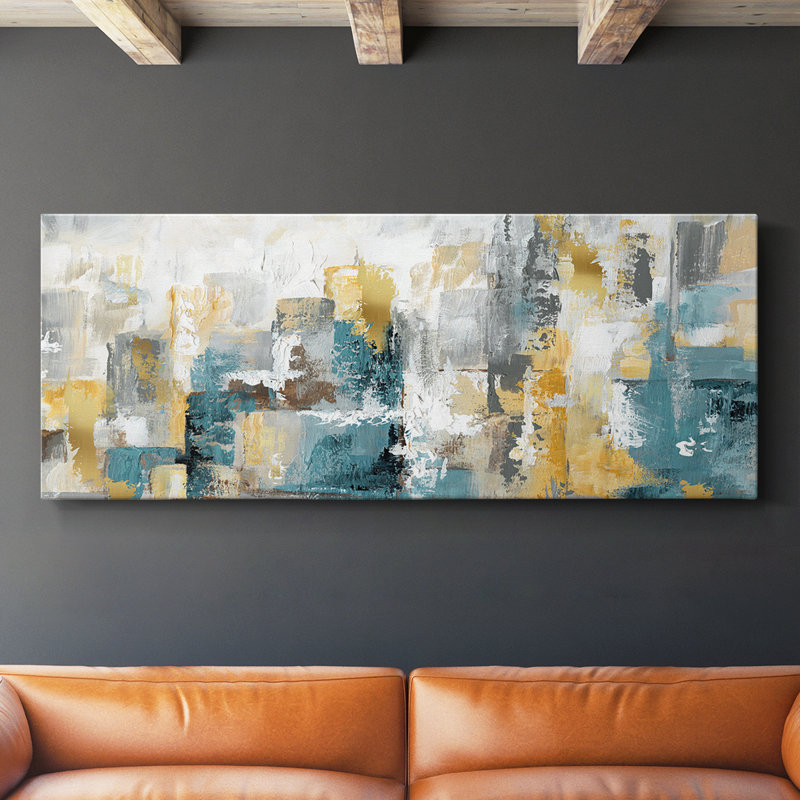 City Views I - Toile tendue avec châssis - Prêt à accrocher, H 12 po x l 30 po