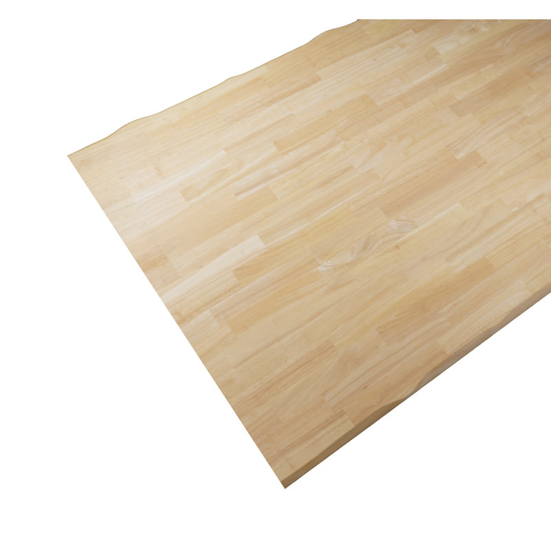Live Edge 70 in x 35 in x 1.5 Rectangular Counter Top, Unfinished Hevea