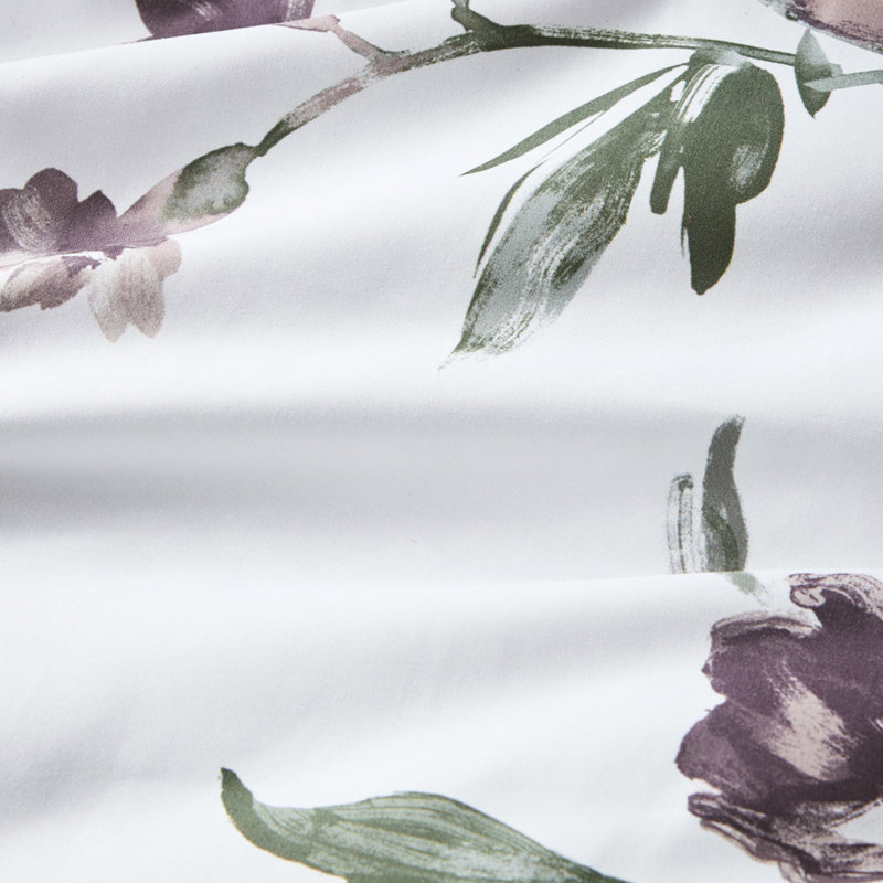 Édredon taupe à motif floral avec draps doux