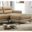 Canapé modulaire en cuir véritable taupe spacieux avec face à gauche et méridienne à droite pour Home 2 Living-900302759