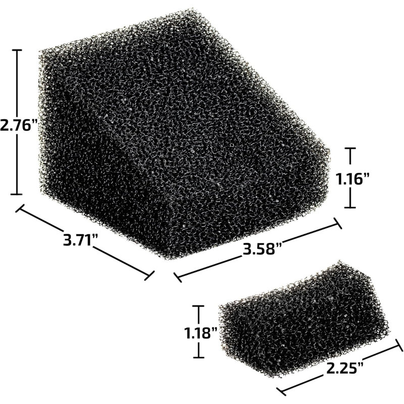 OVENTE Motor Sponge Replacement Filter for Bagless Canister Vacuum ST2620B, Easy to Attach, Washable and Reusable Foam Filter, Black ACPST2681