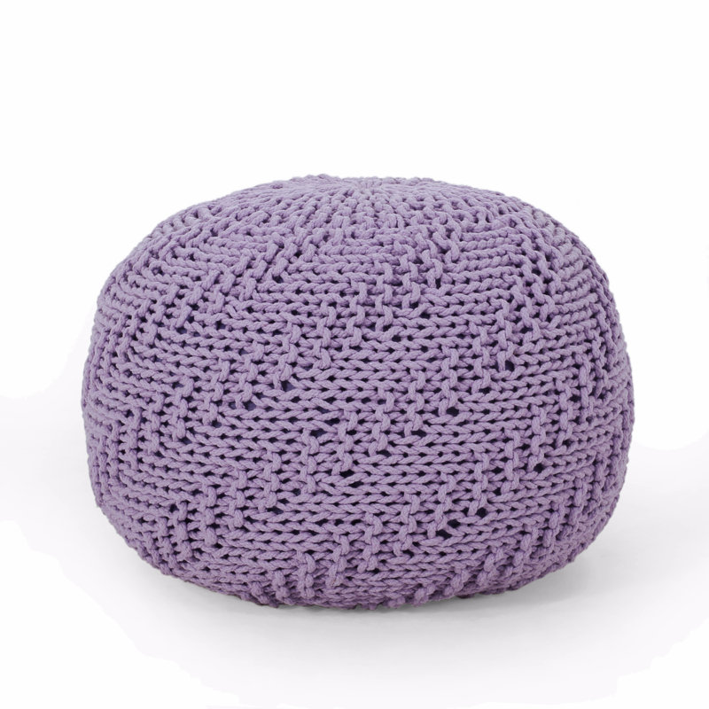 Durinick Upholstered Ottoman, Lavender Cotton Blend