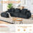 118" Modular Sectional, Cloud Sectional Couch with Deep Seat, Modern Modular Sofa with L Shaped Comfy Cloud Upholstered Boneless Couches for Living Room Bedroom, Black-809775644