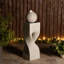 Fontaine d'extérieur 36,5 "à piédestal géométrique et sphère moderne en polyrésine avec pompe et lumière DEL (KD)-1286888759-1286888749