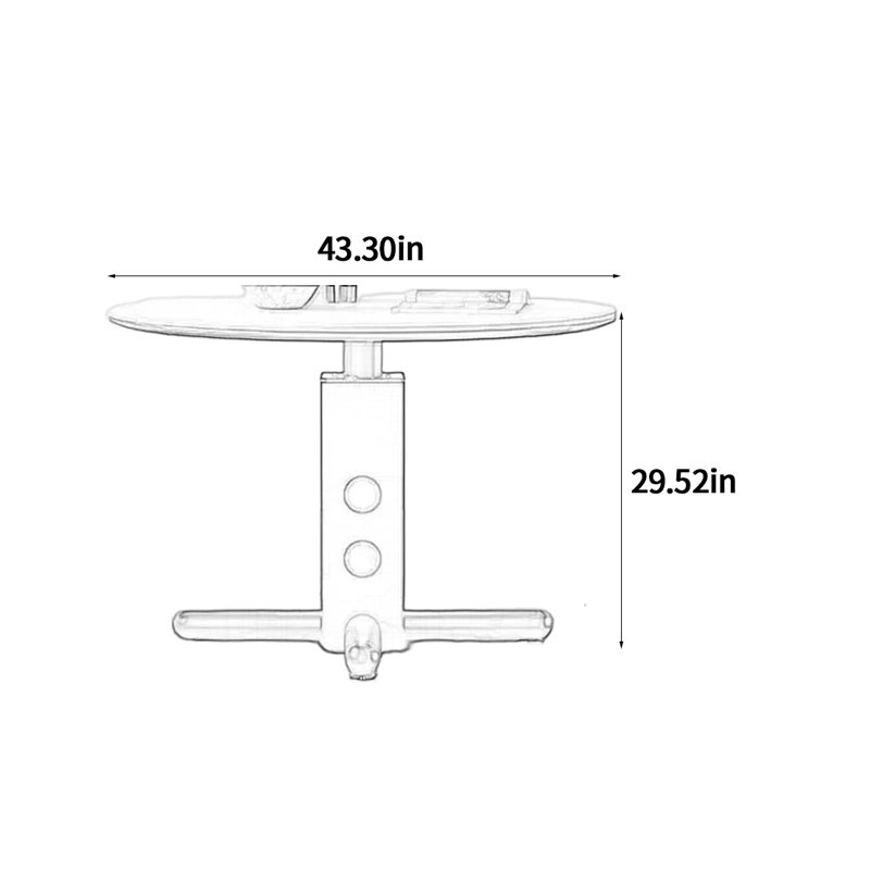 Table de salle à manger en bois massif de style médiéval, H 29,52 po x L 43,3 po x l 43,3 po