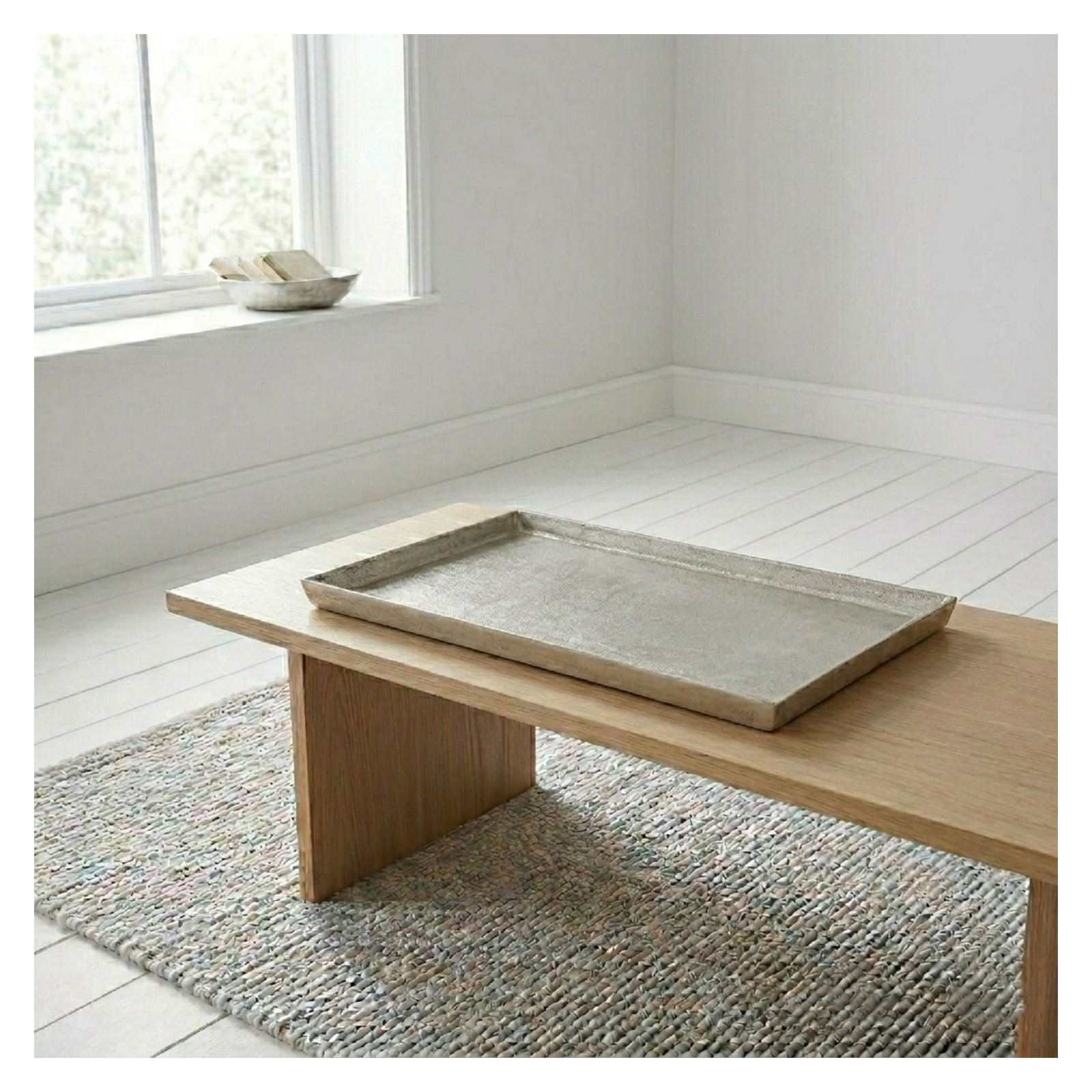 Aluminum Tray - Set of 1, 1.5" H x 18" W x 14.25" D, Gray