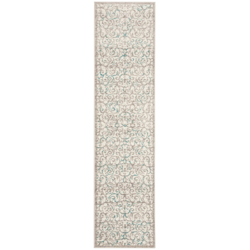 Tapis à motif floral Kingstowne Skyler, Tapis de couloir 2 pi x 8 pi