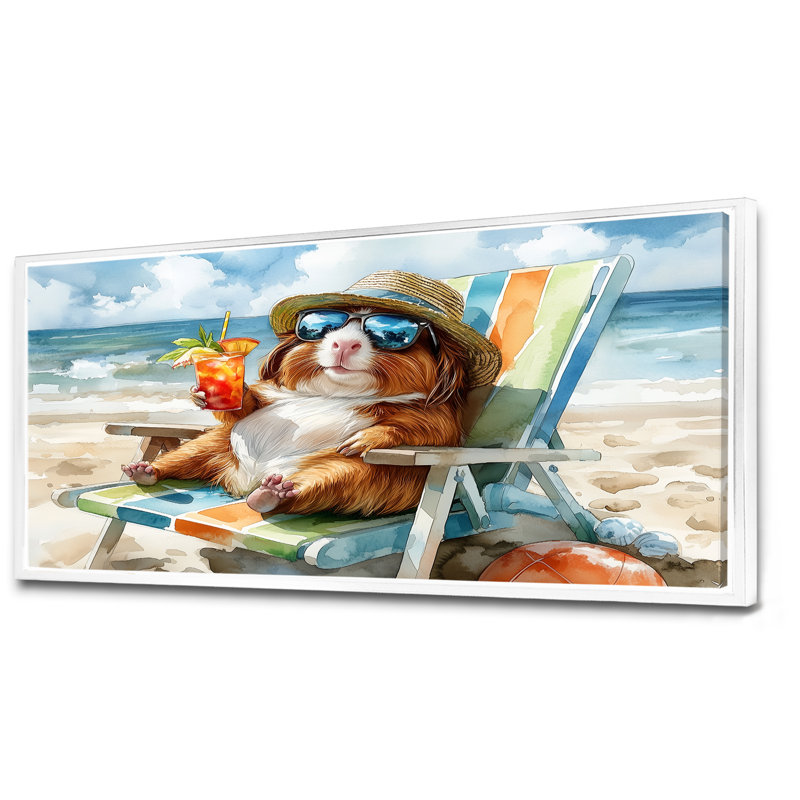 Saraland - salon d'art mural animaux côtiers, Toile encadrée flottée blanche, H 28 po x l 60 po x P 1,5 po