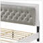 Grey And White Queen Bed With LED Light Padded Headboard, Combining Modern Style And Comfort For A Luxurious Sleep Experience