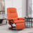 Faux Leather Manual Recliner, Adjustable Swivel Lounge Chair With Footrest, Armrest And Wrapped Wood Base For Living Room, Orange