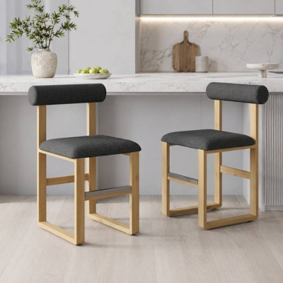 Brayden Upholstered Bar & Counter Stool with Wooden Sled Base