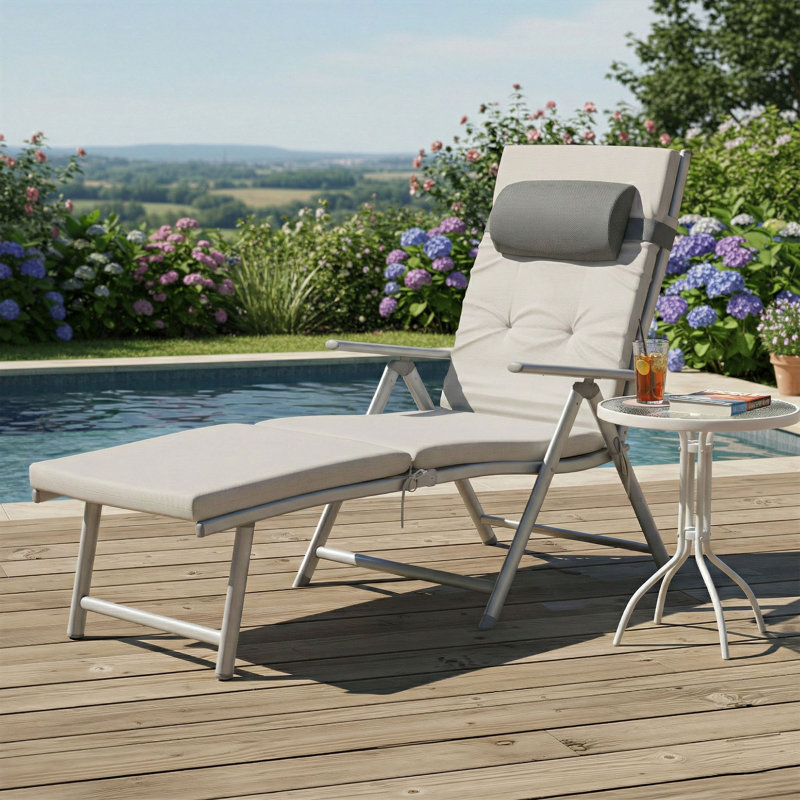 183cm Long Single Chaise, White/White