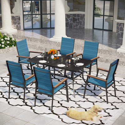6 - Person Patio Dining Set with Rectangular Table