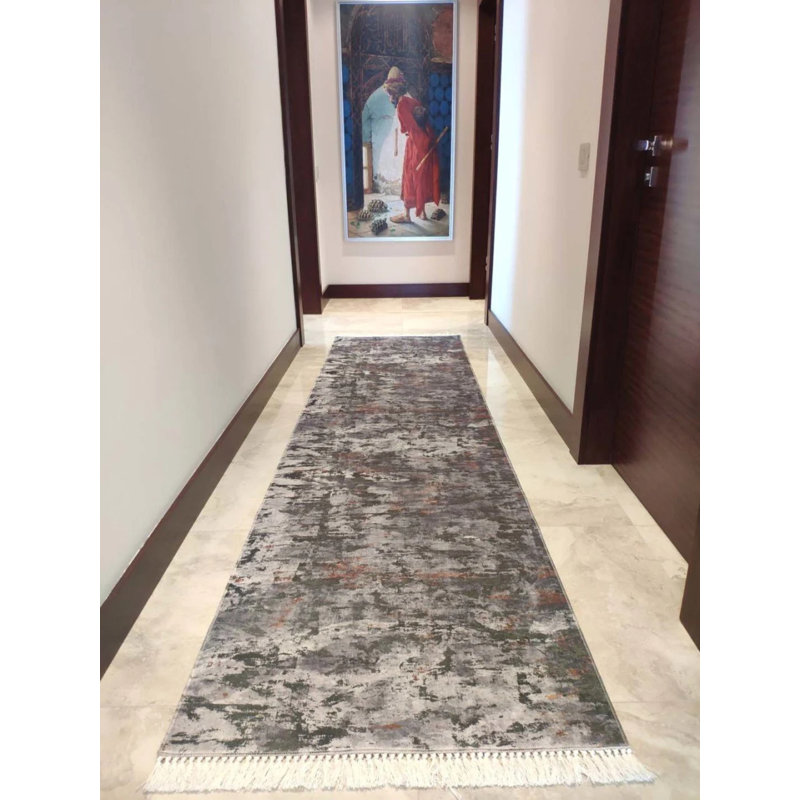 Tapis gris antidérapant Firenze, Rectangle 2 pi 7 po x 4 pi 11 po