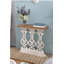 Table à rebords blancs classiques 32 po x 12 po x 32 po avec plateau en bois brun
