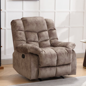 37.1'' Wide Modern and Overstuffed Soft Manual Recliner with Wide Backrest