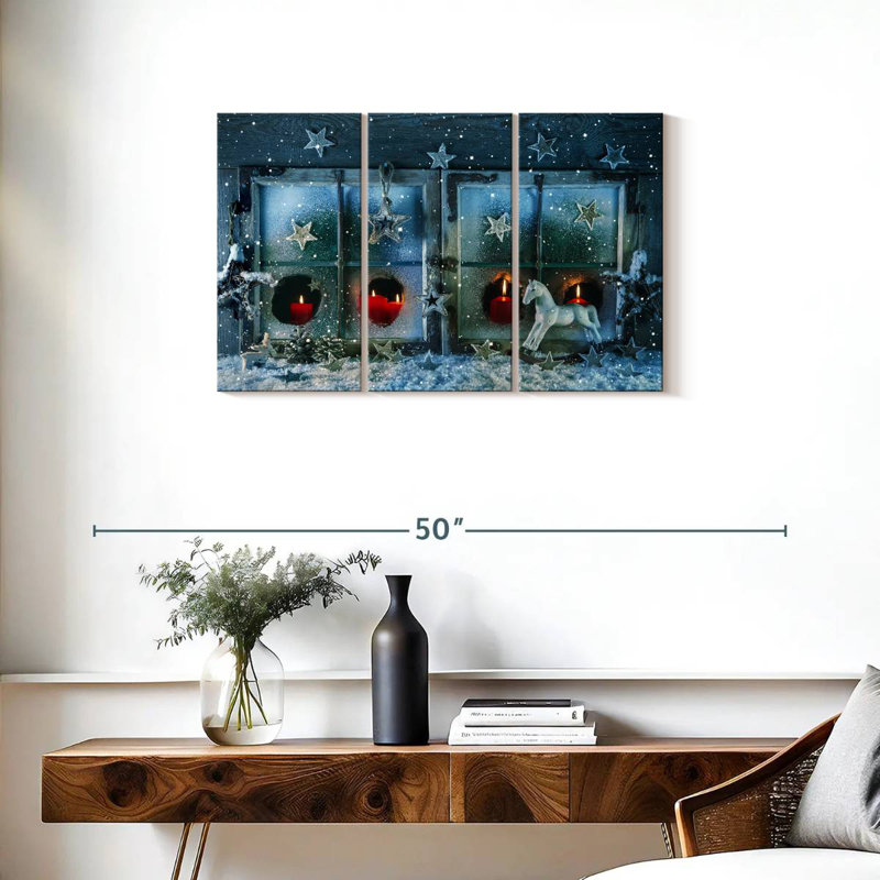 Fenêtre blanche de Noël, H 20 po x l 33 po