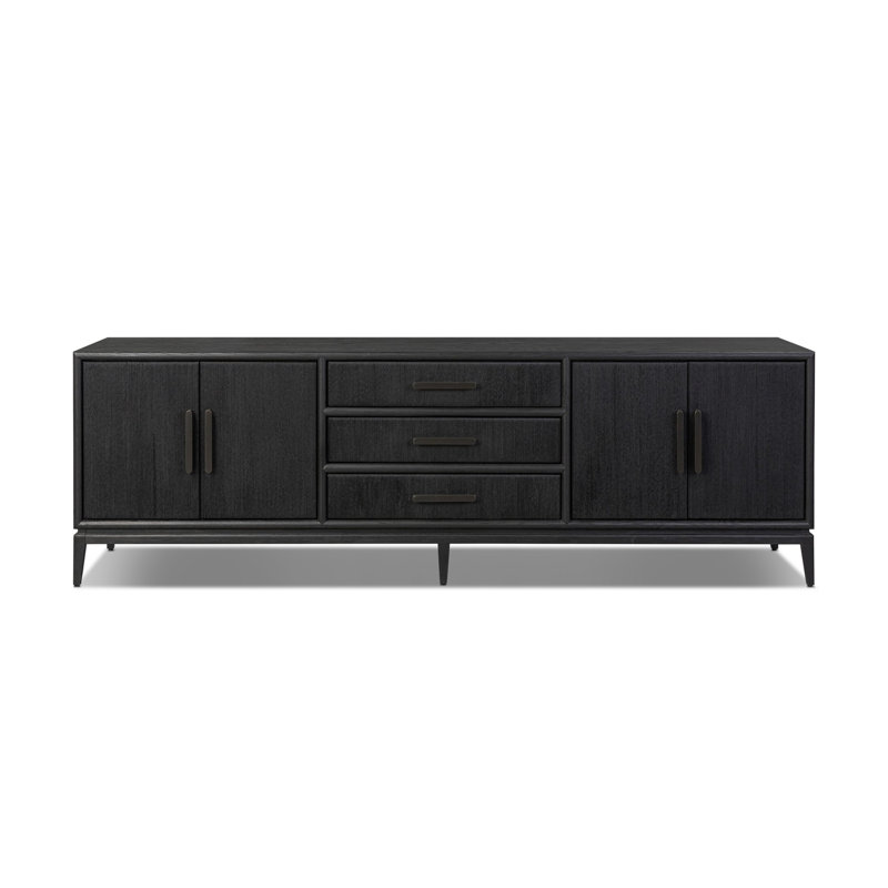 Rosenell Media Console-Oak Solid, Black