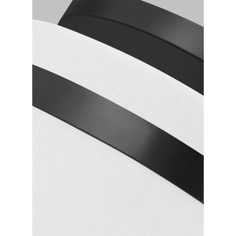 Rory Fabric Semi Flush Mount, Aged Iron, 8.25" H x 14" W x 14" D