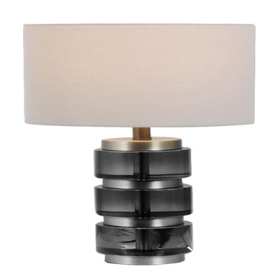 Rolex Smoked Crystal Table Lamp With Shade