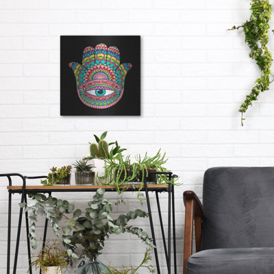 Bungalow Rose «Live Your Best Life Hamsa» par Hello Angel, art mural en métal