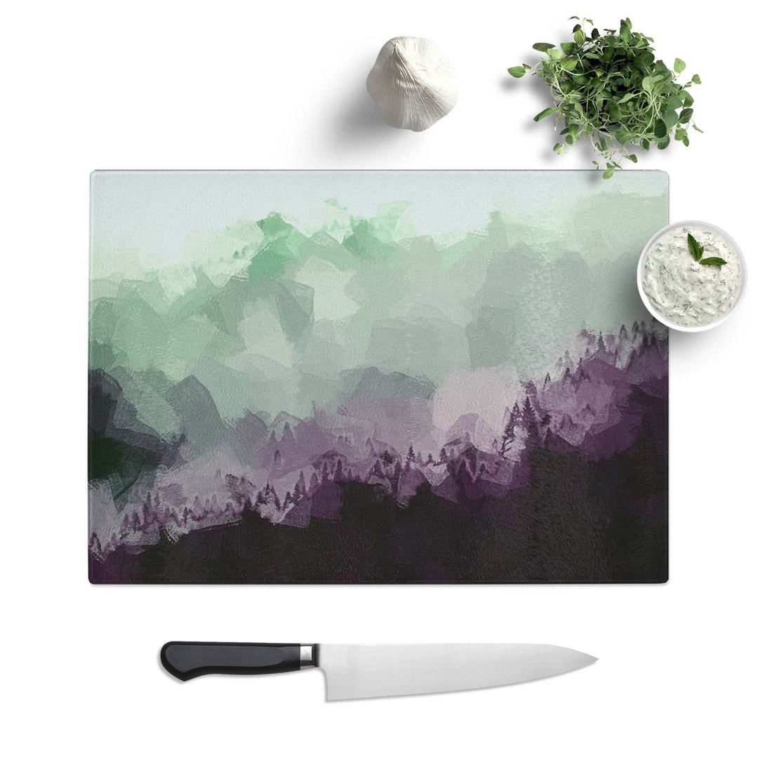 Glass Foggy Forest in Abstract Chopping Board