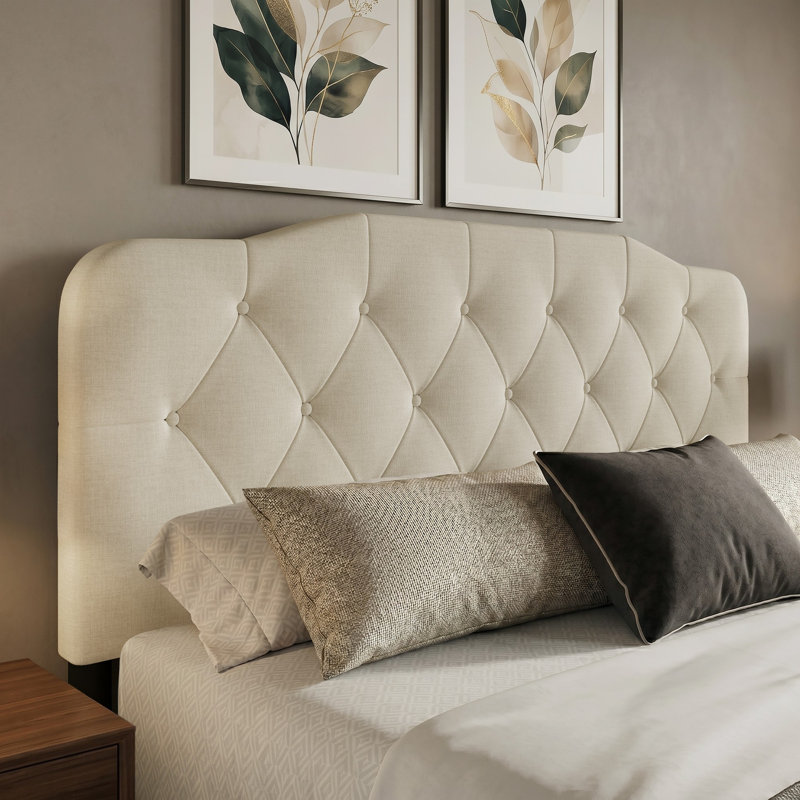 Richard Upholstered Panel Headboard, Black, Full / Double
