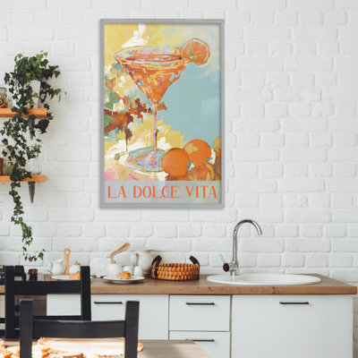 La Dolce Vita, cocktail aux agrumes, estampe numérique, design par Jane Slivka