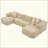 Modular Sectional Sofa Boneless Sofa Couch Cozy Sectional Couch With Two Movable Ottomans For Living Room-724992448