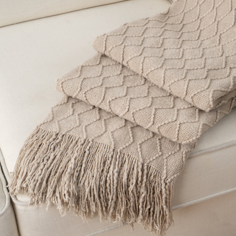 Jeté pour canapé, couvertures et jetés décoratifs légers, couverture tricotée chaude pour hommes et femmes, 50 po x 60 po