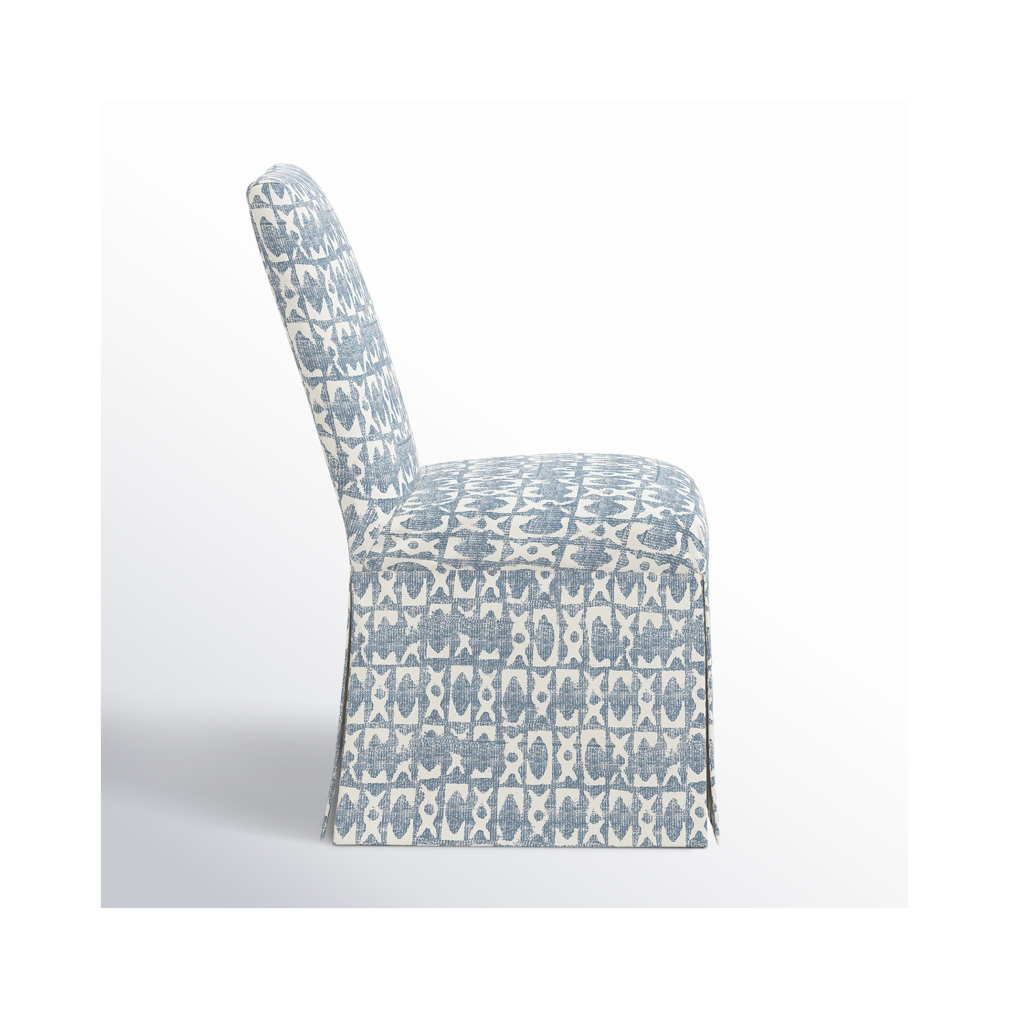 Ivanka Upholstered Parsons Chair, Texture Block Blue