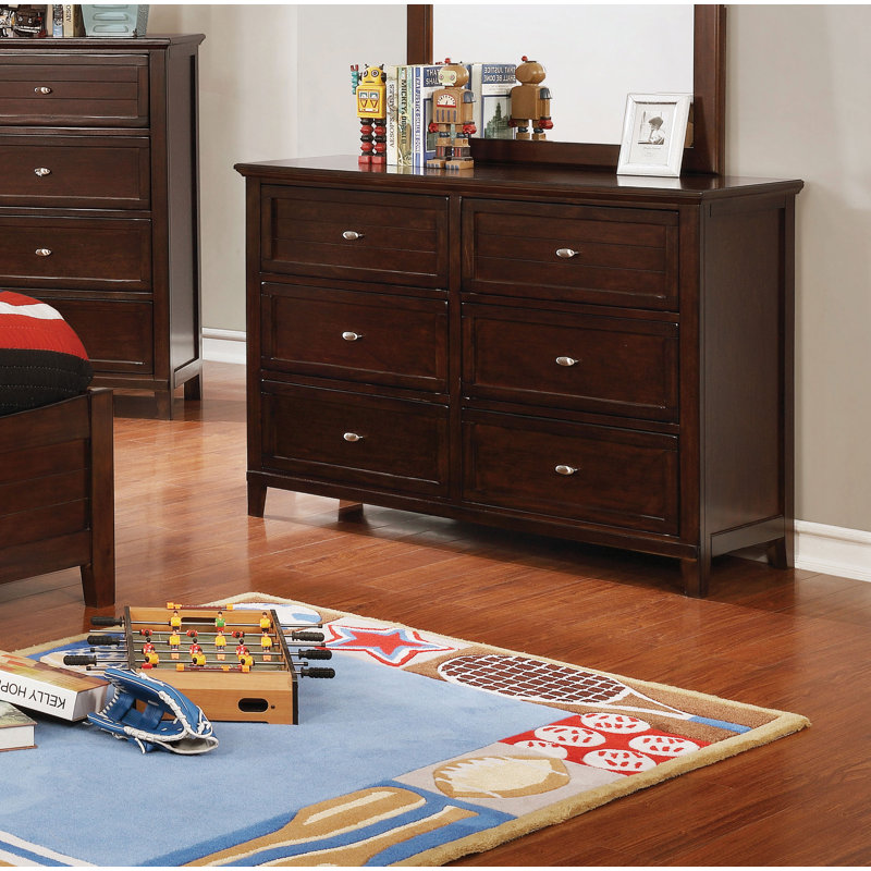 Kahi 47.63'' W 6 - Drawer Dresser, Brown Cherry