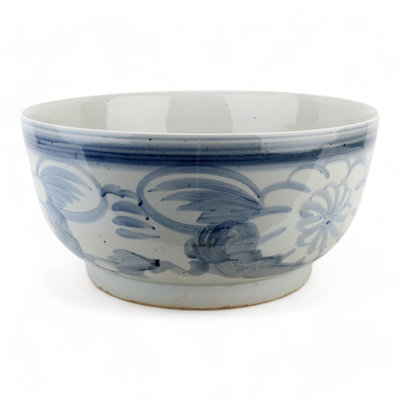 Bol rond classique en porcelaine bleue vieillie
