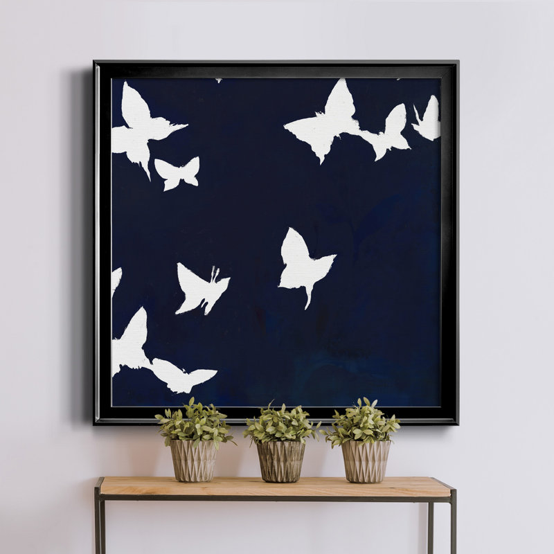 «All Aflutter IV», reproduction d'art sur toile encadrée, H 34,5 po x l 34,5 po x P 1,5 po, Cadre blanc