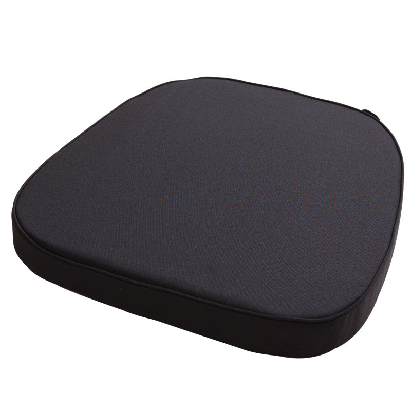 Outdoor 2'' Dining Chair Seat Cushion, Black