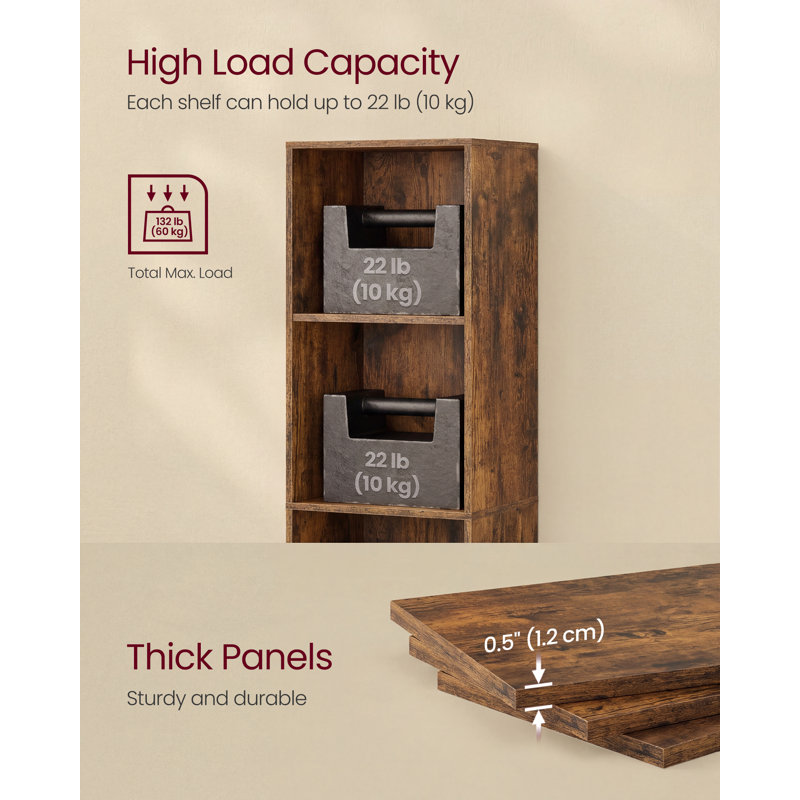 134.2cm H x 30.2cm W Bookcase, Rustic Brown