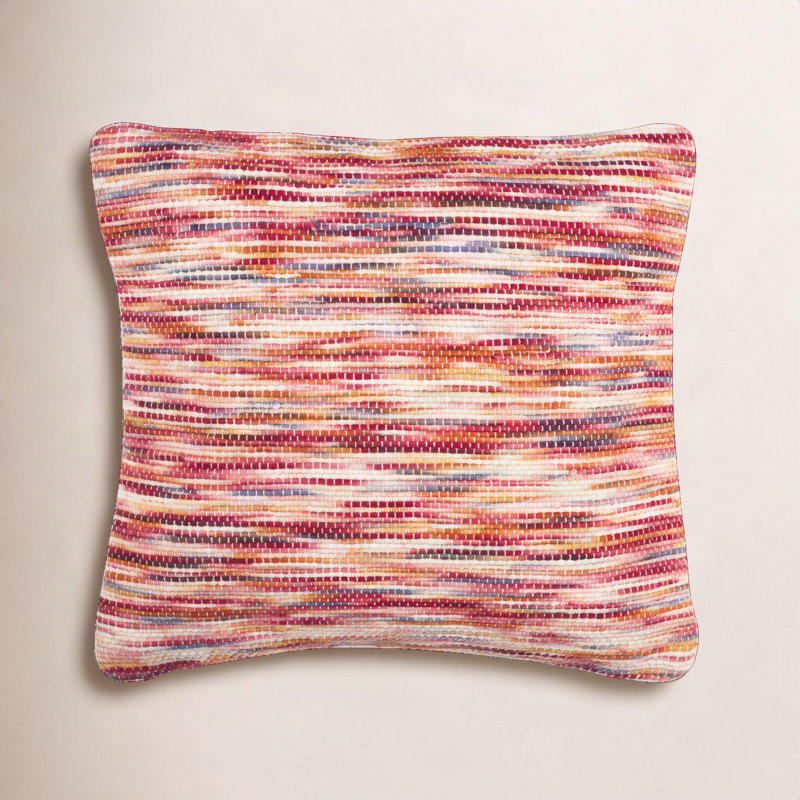 Caines Abstract Feather Throw Pillow, Red/Multi