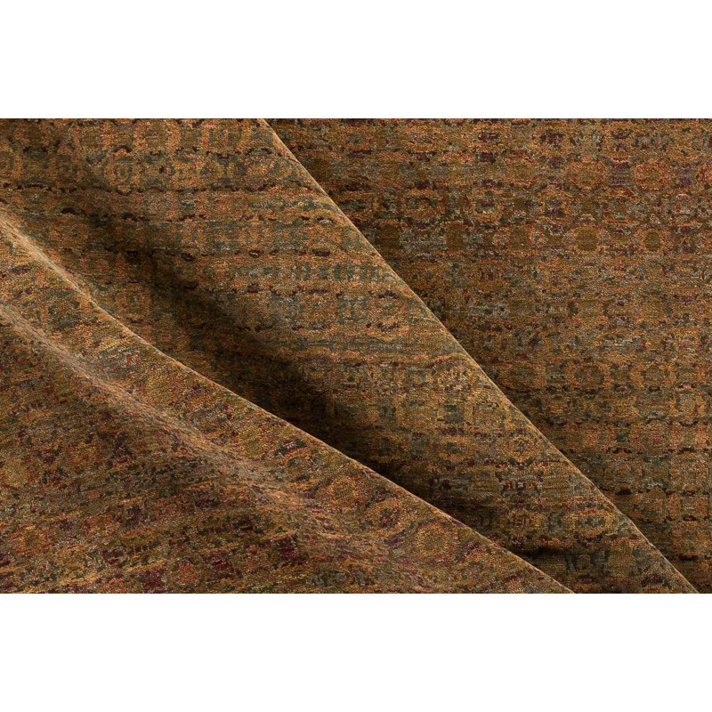 Metronome Wool Southwestern Area Rug in Brown/Red, Rectangle 9' x 12'