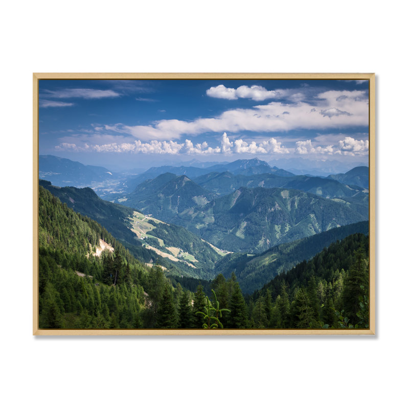 «Mountains Landscape - Floater Frame», reproduction sur toile, H 24 po x l 36 po x P 1 po, Cadre naturel