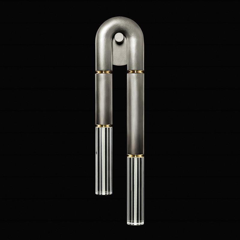 Antonia LED Flush Mounted Sconce, Ombre Silver/Brass