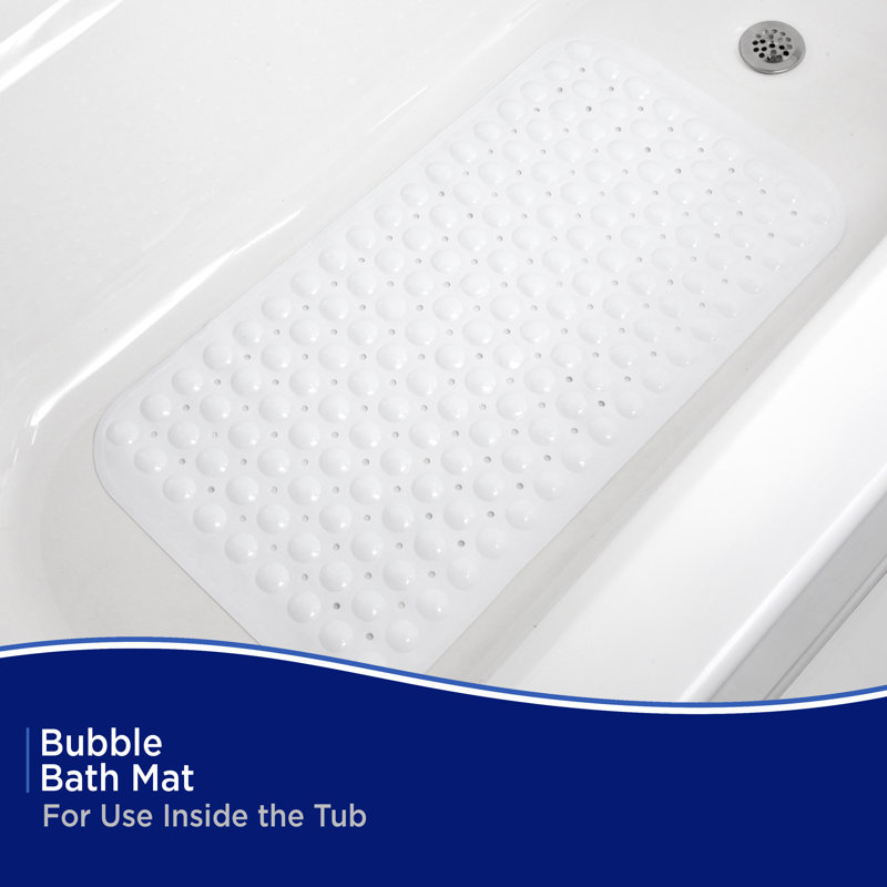 Tapis pour salle de bain à bulles Kenney Microban L 26,75 po x l 14,5 po, Blanc